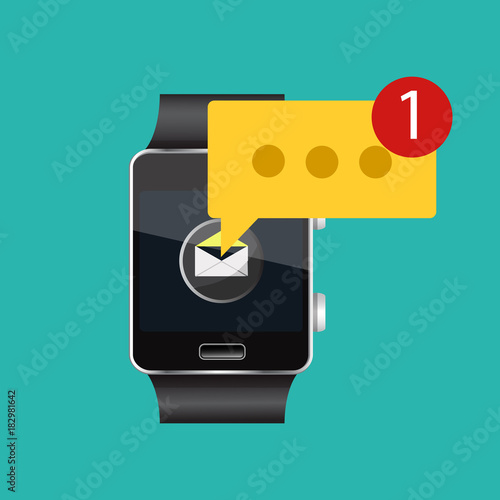 Vector icon. Stainless smart watch isolated on background.
