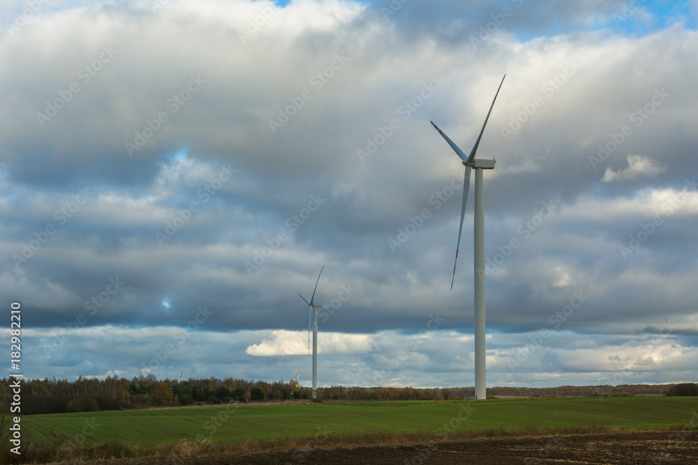 Windturbines in the fields of northern Poland. Windturbines in the fields of northern Poland.