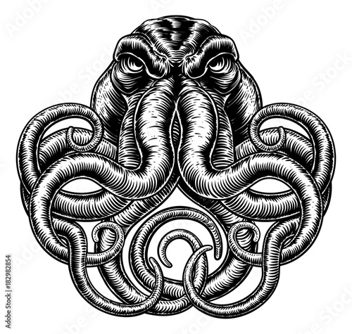 Octopus Vintage Retro Style