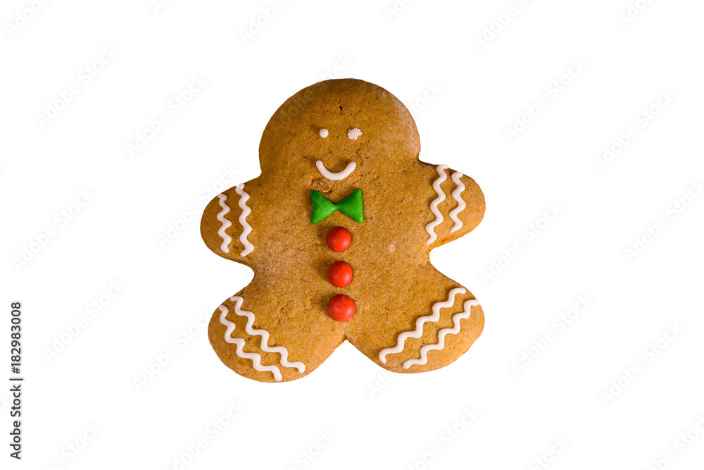 Christmas gingerbread man isolated on a white background Christmas gingerbread man isolated on a white background