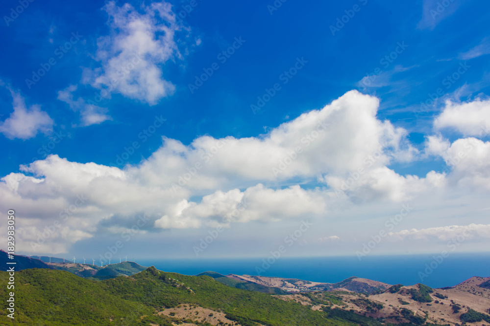 Landscape. Atlantic ocean view. Tarifa, Andalusia, Spain.