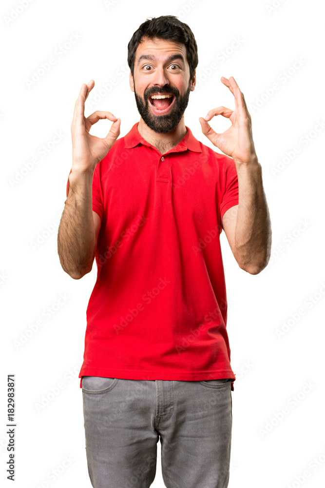 Handsome man making OK sign Handsome man making OK sign