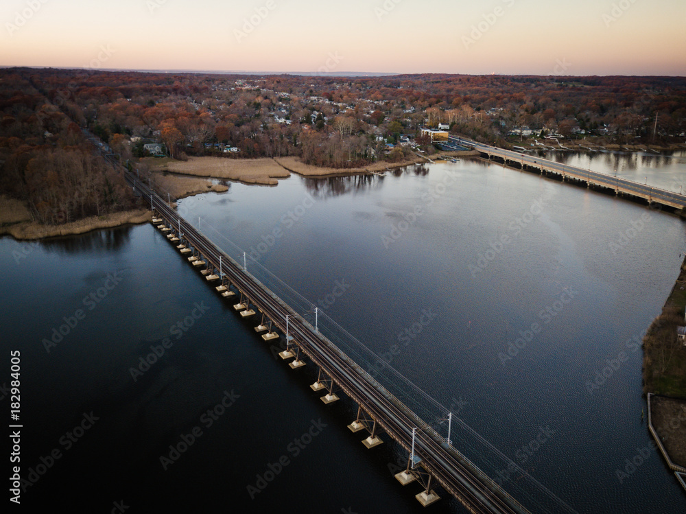 Aerial View of Red Bank Sunset
