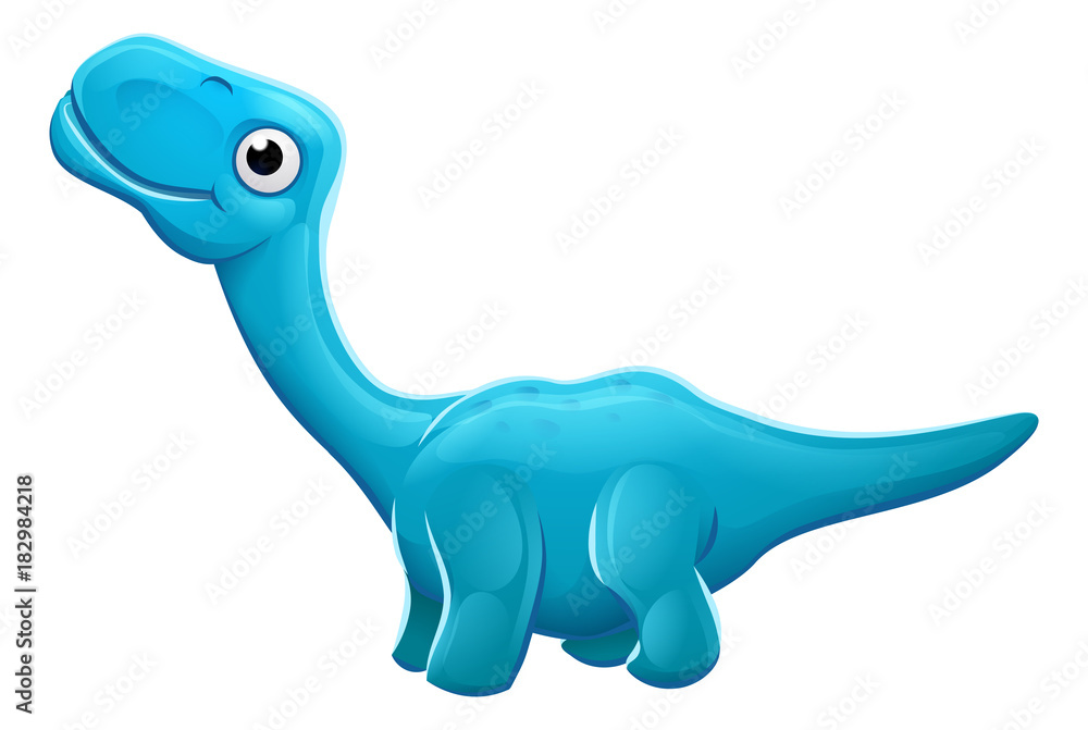 Cute Apatosaurus Cartoon Dinosaur