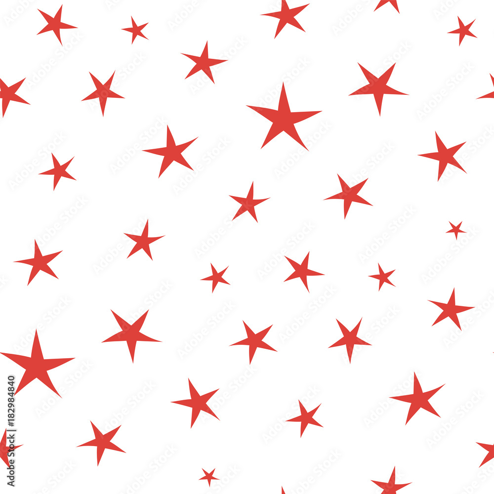 Hand drawn seamless vector pattern with red stars on a white background. Design concept for Christmas, kids textile print, wallpaper, wrapping paper. Stock Vector | Adobe Stock Hand drawn seamless vector pattern with red stars on a white background. Design concept for Christmas, kids textile print, wallpaper, wrapping paper. Stock Vector | Adobe Stock