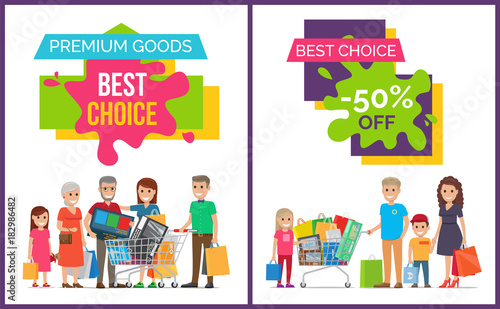 Best Choice and Premium Goods Vector Illustration