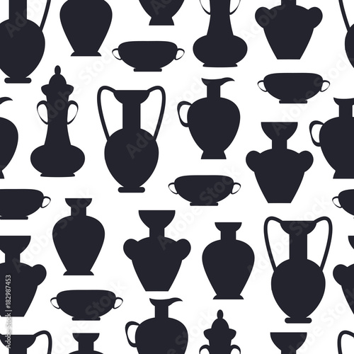 Φωτογραφία Ancient Clay Vases Isolated Vector Silhouettes