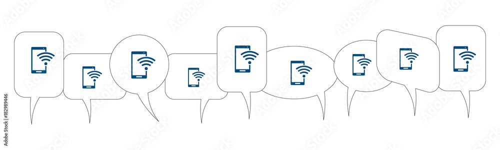 Sprechblasen - Smartphone und WLAN