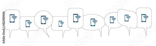 Sprechblasen - Smartphone und WLAN