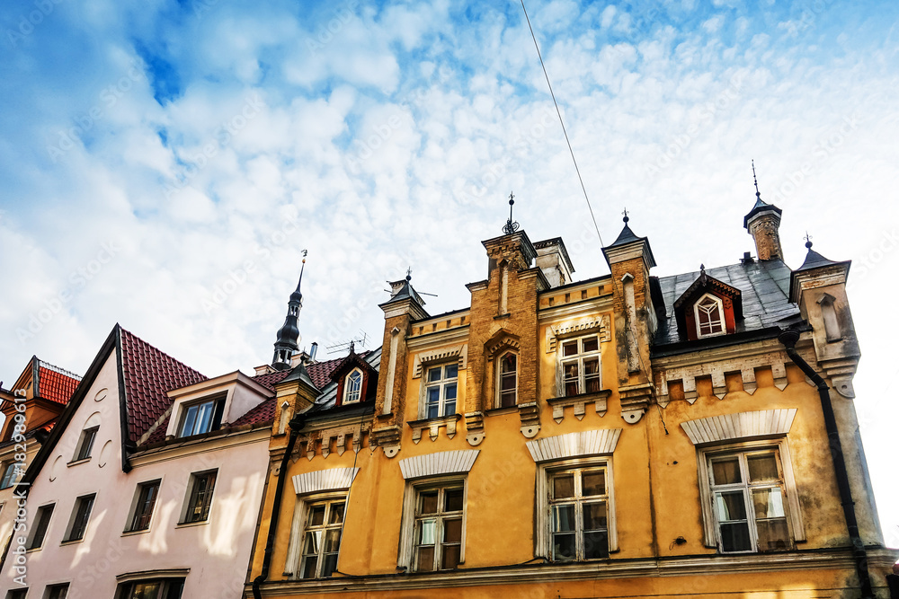 Fototapeta premium antique building view in Old Town Tallinn, Estonia