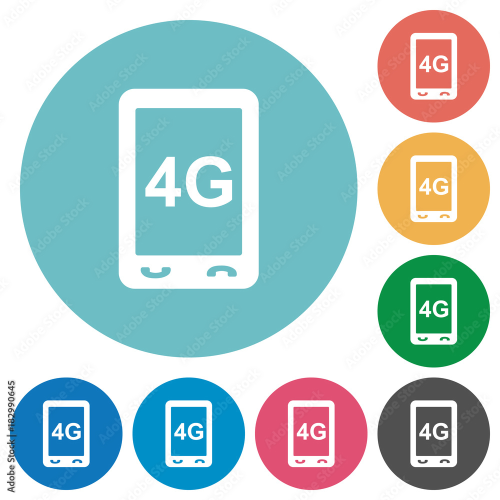Fourth generation mobile connection speed flat round icons Fourth generation mobile connection speed flat round icons