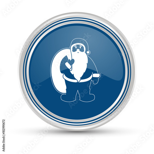 Blauer Button - Weihnachtsmann
