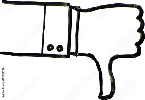 Hand Dislike White Board Illustration