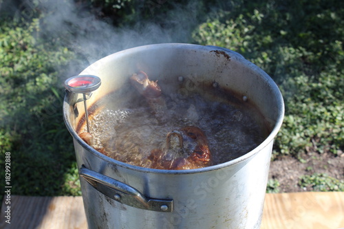 Turkey Cooking in Deep Fryer