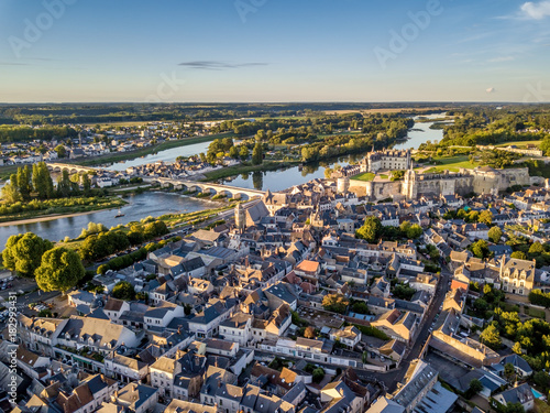 Aerial view of Amboise city, Loire valley photo