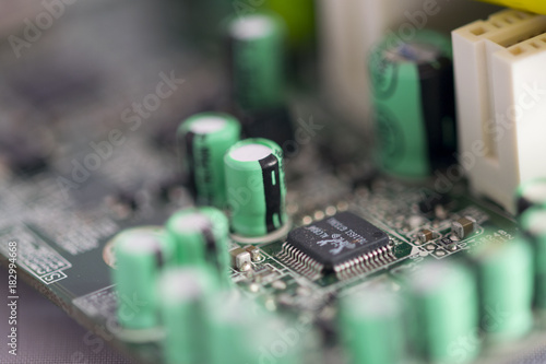 diodes and transistors in a motherboard