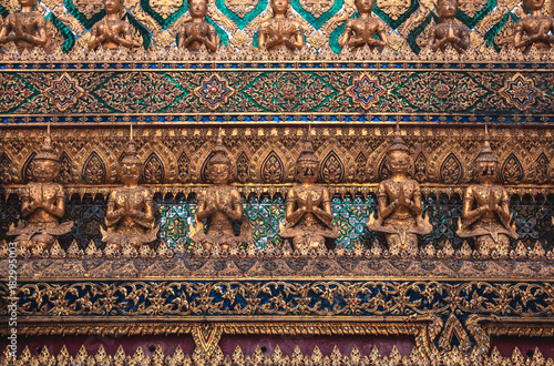 Details and Colors of a Buddhist Temple in Bangkok