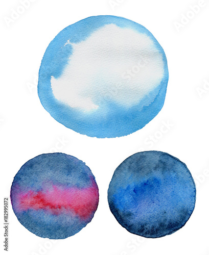 Watercolor blots on a white background