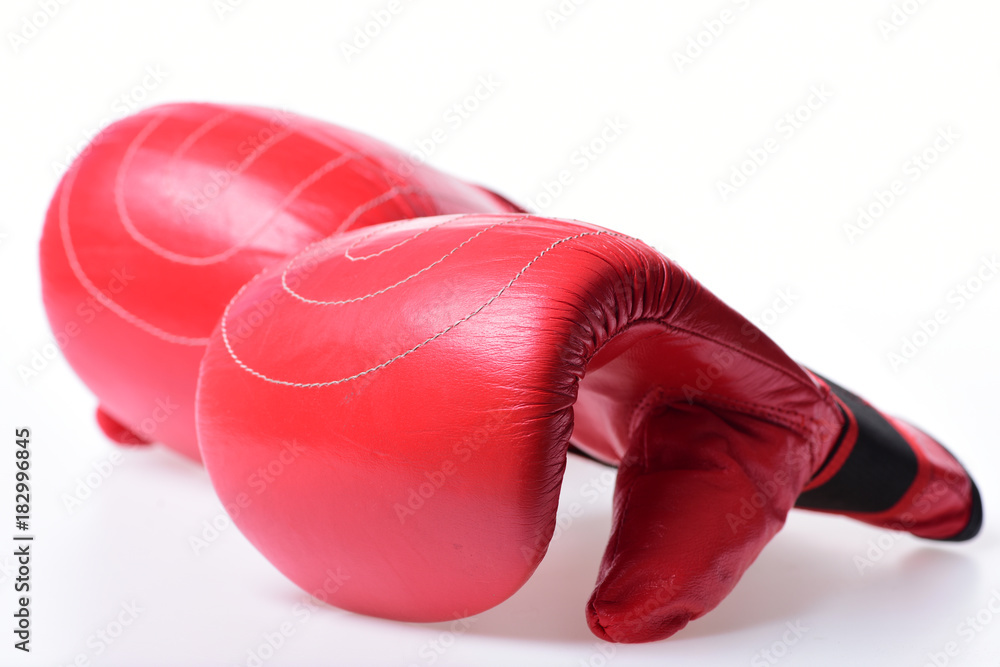 Sports and martial arts concept. Pair of boxing gloves