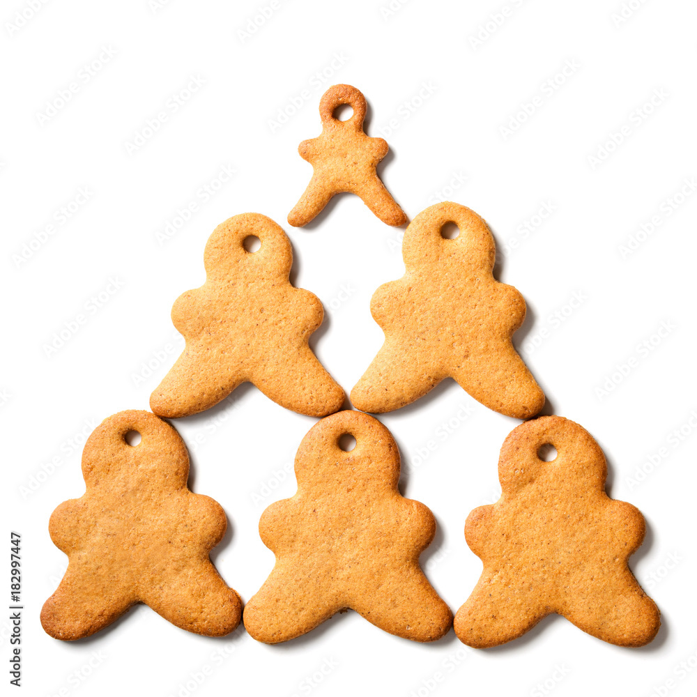 Gingerbread men on white background Gingerbread men on white background