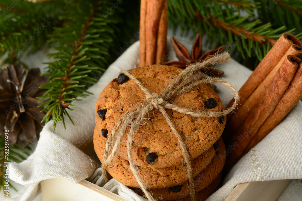 Delicious Christmas cookies in composition Delicious Christmas cookies in composition