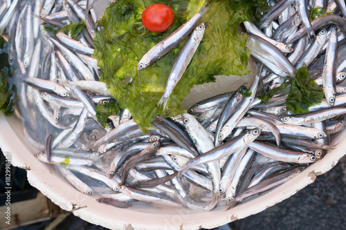Anchovies exposed in market photo