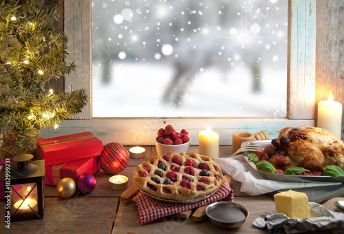Christmas window background