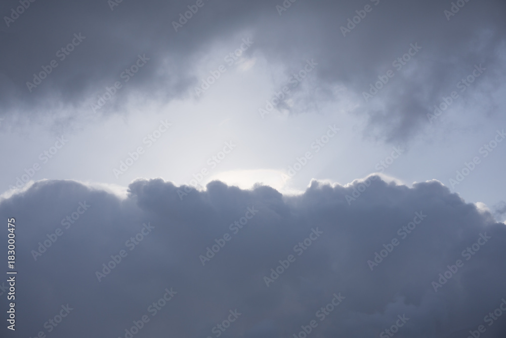 Dark ominous clouds. Dramatic sky