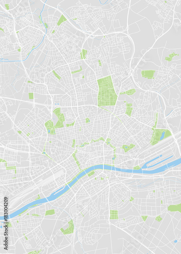 Frankfurt am Main colored vector map