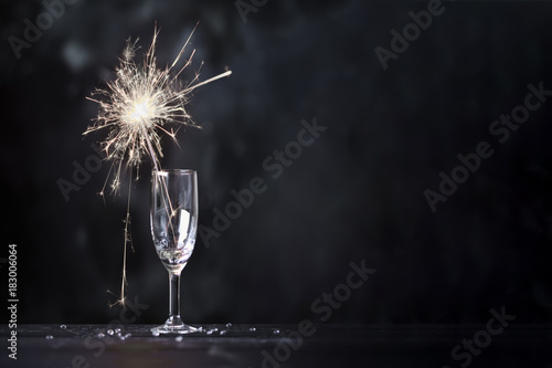 Photography Champagne glass and sparkler