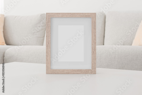 Wooden Picture Frame with Mat Mockup