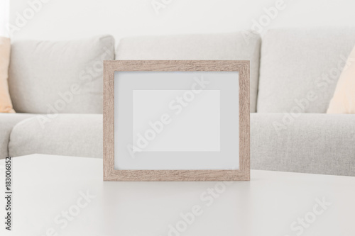 Wooden Picture Frame with Mat Mockup