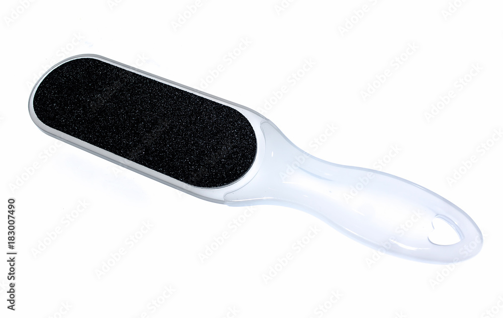 Cosmetic grater for heels on a white background Cosmetic grater for heels on a white background
