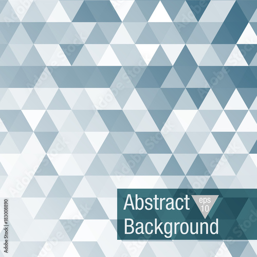 Abstract background of blue and white triangles pattern. Seamless vector background.