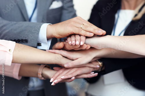 Business people joining hands