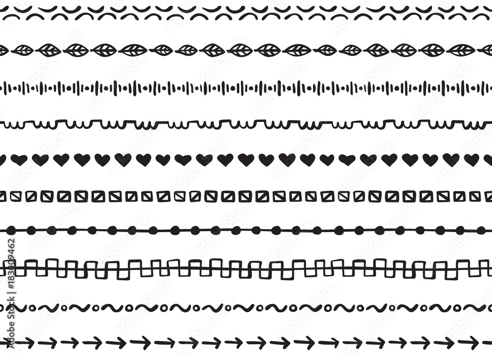 Illustrated seamless borders Illustrated seamless borders