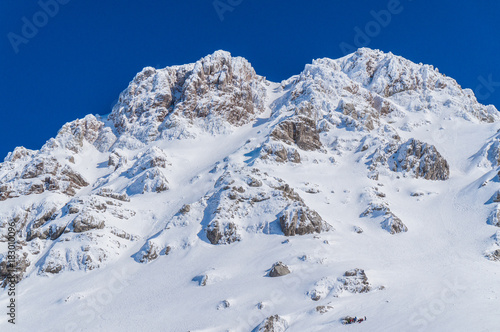 Mountain covered with snow in winter time. Mountain covered with snow in winter time. Vardousia mountain in Greece
