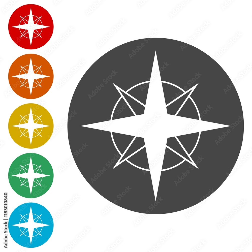 Vector north direction compass icon Vector north direction compass icon
