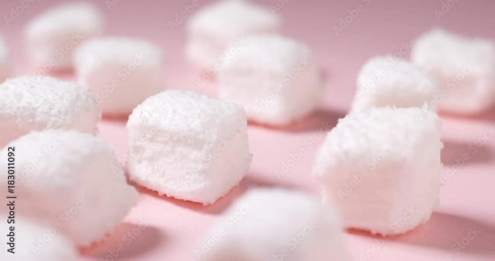 Marshmallow on pink background Marshmallow on pink background