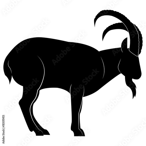 Picture of a goat s silhouette for a logo  emblem  badge  label  template  design element.