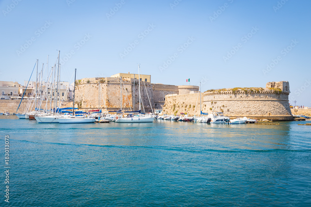 Gallipoli, Italy - historical centre view from the sea