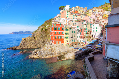 amazing town of riomaggiore at cinque terre  italy