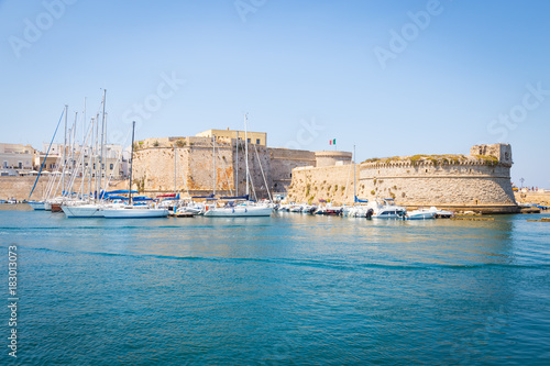 Fototapeta Naklejka Na Ścianę i Meble -  Gallipoli, Italy - historical centre view from the sea