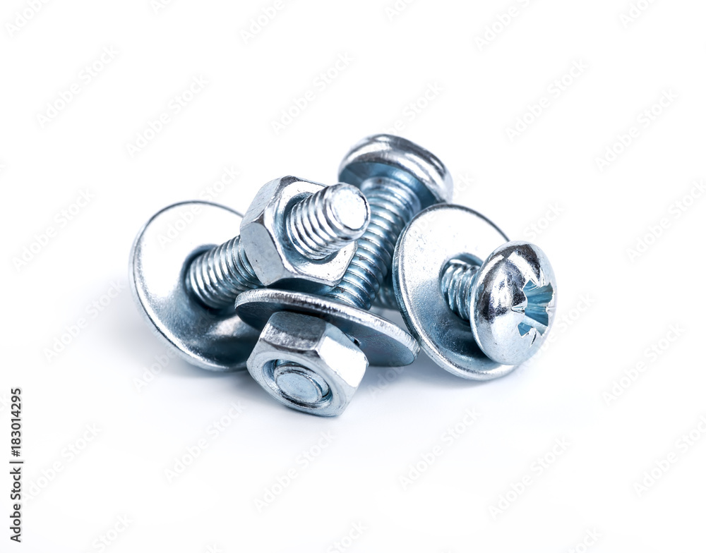 bolt and nut isolated on white background bolt and nut isolated on white background