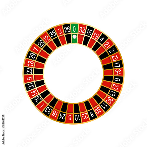 Vector illustration of detailed casino roulette wheel. photo