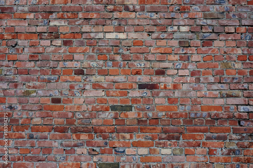 Wall of old red brick
