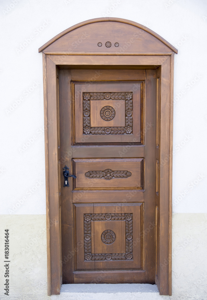 New carved wooden home door