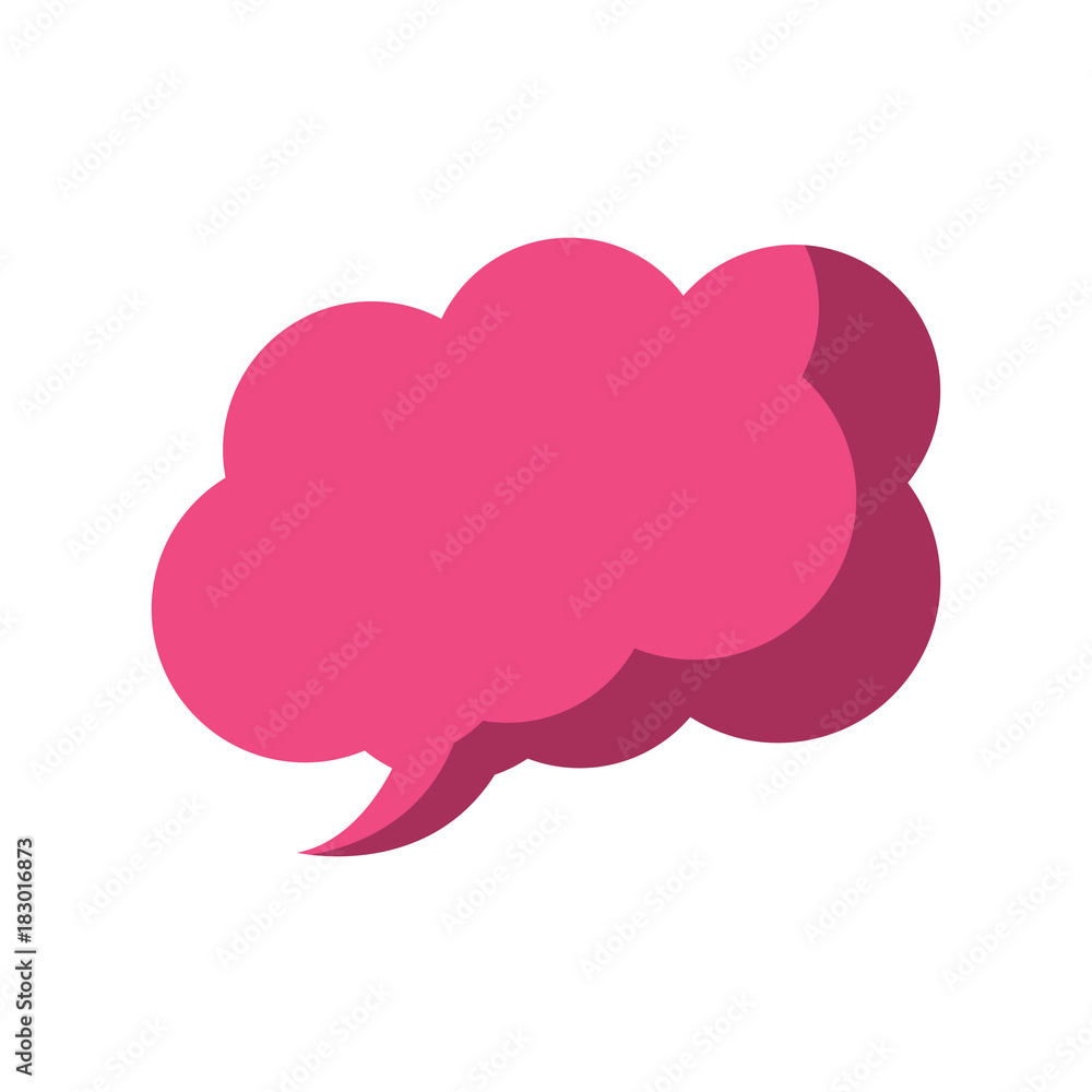 pink speech bubble message dialog chat vector illustration
