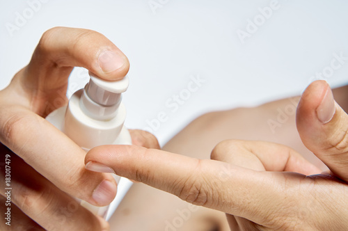 man, hands, fingers, jar of cream, self-care, beauty, close-up