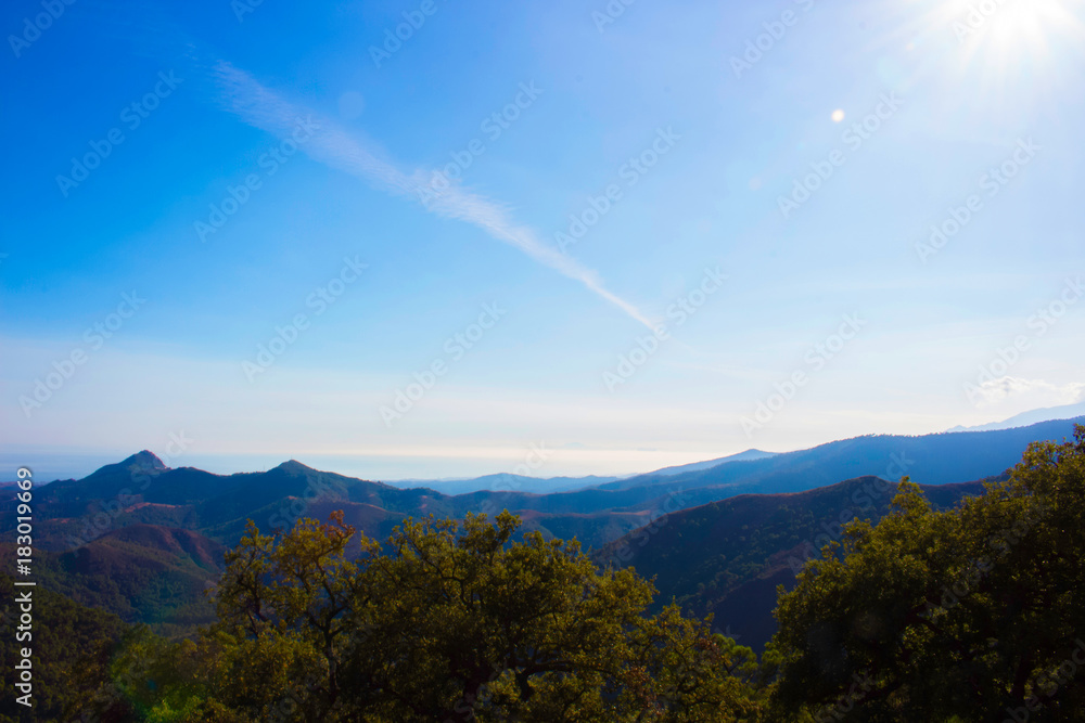 Landscape. Mountain view. Malaga province. Costa del Sol, Andalusia, Spain.